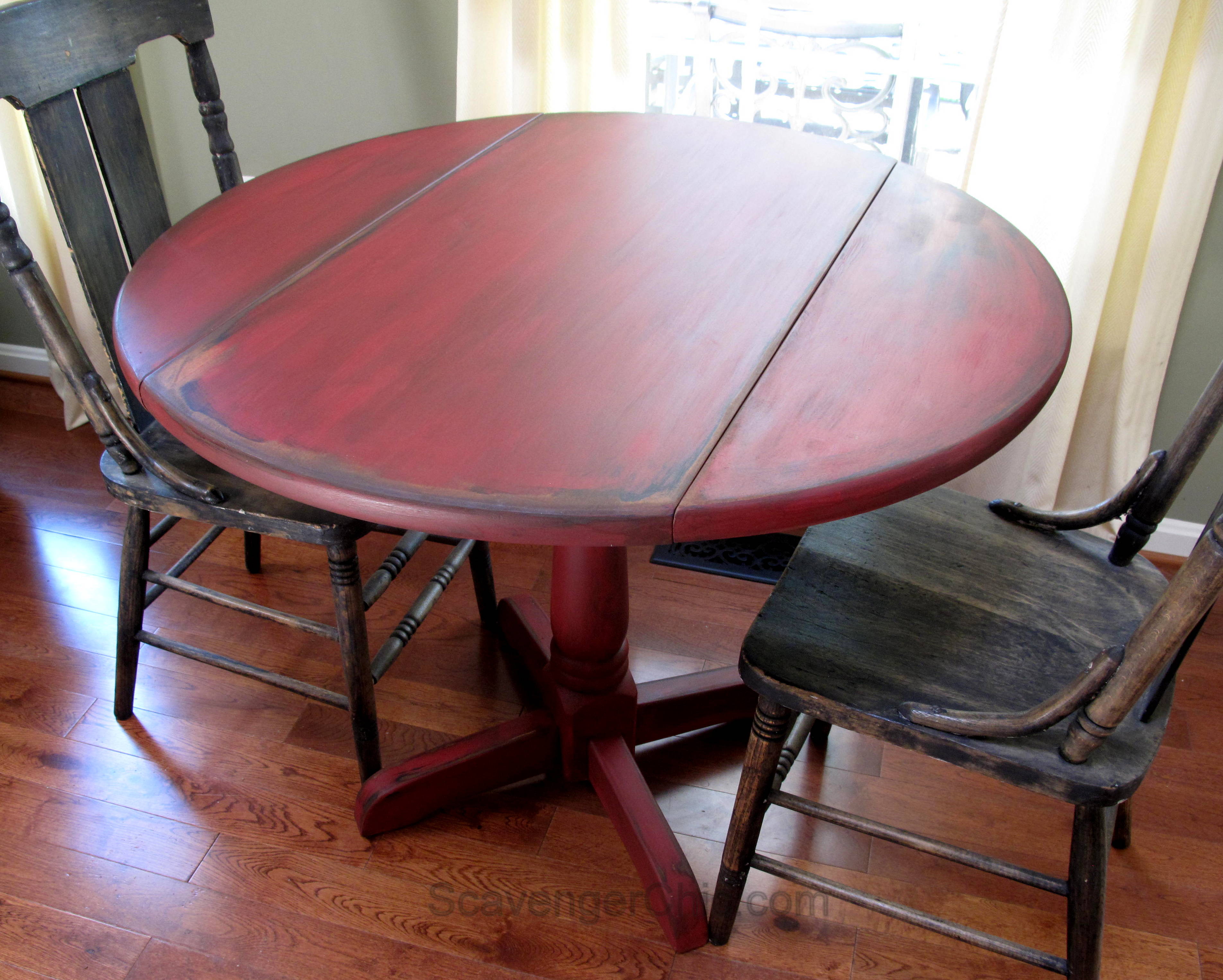 Little Red Drop Leaf Table Scavenger Chic