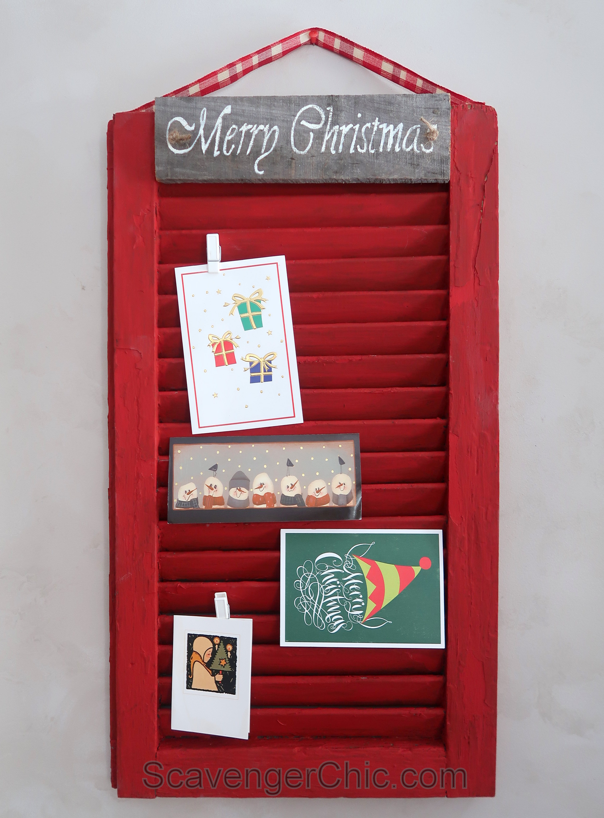 Vintage Shutter Christmas Card Holder DIY – Scavenger Chic