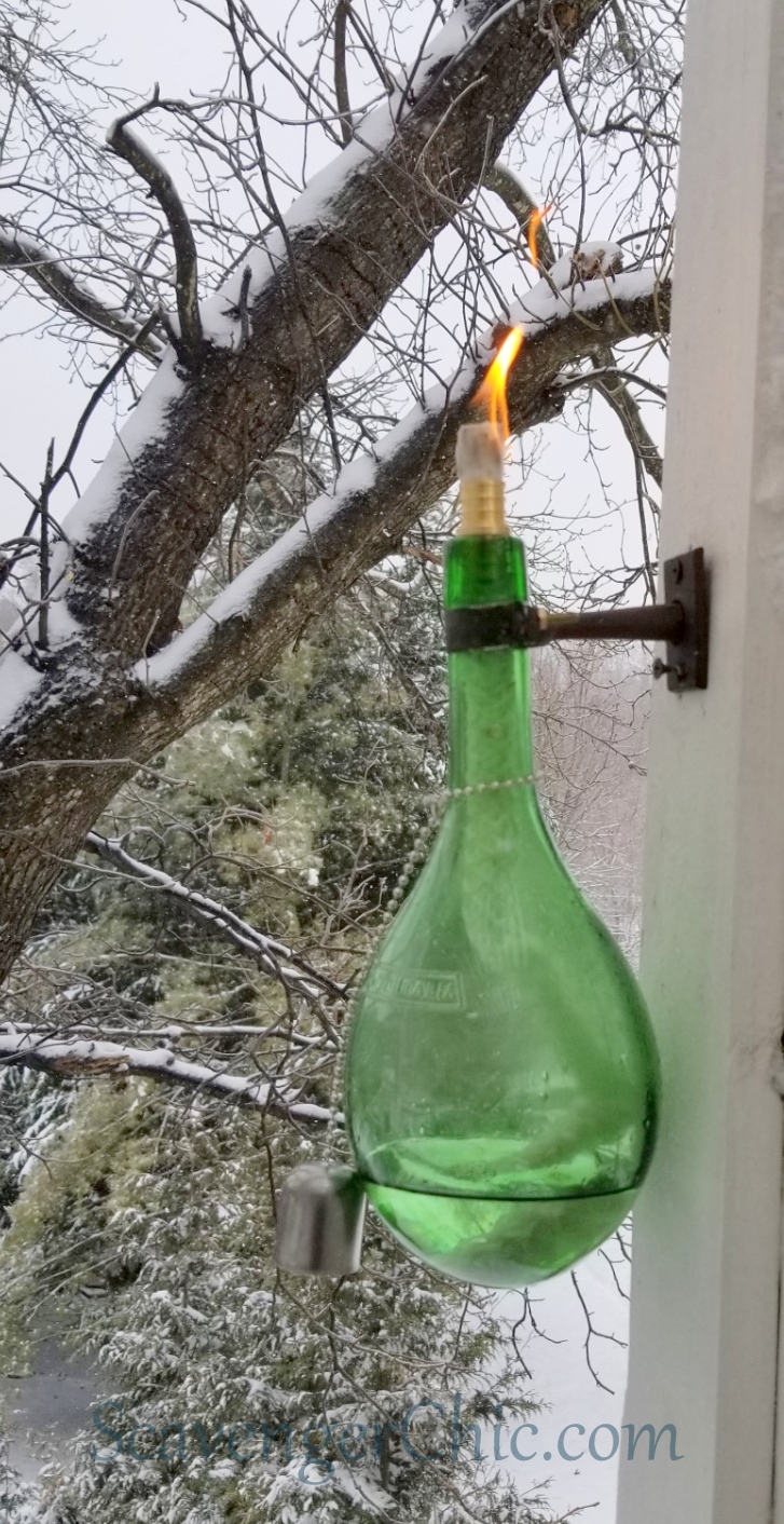 Wine Bottle Tiki Torch DIY - Scavenger Chic