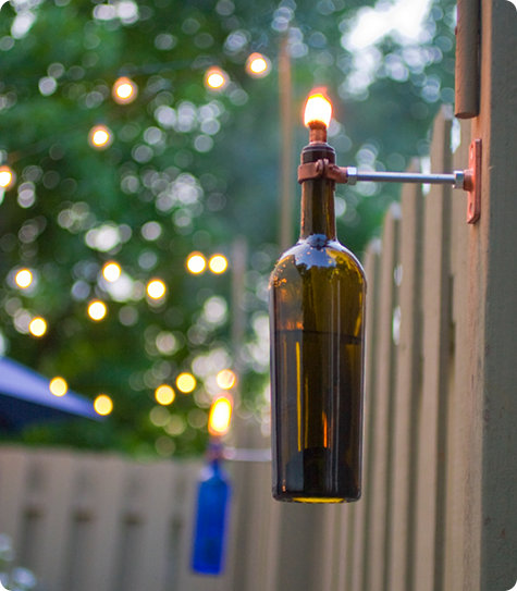 Wine Bottle Tiki Torch DIY - Scavenger Chic